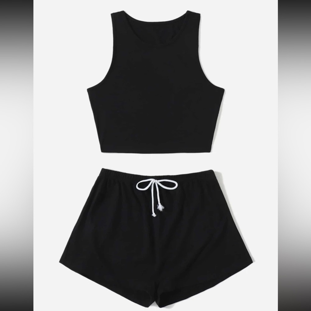 Crop Tank Top and Shorts Set